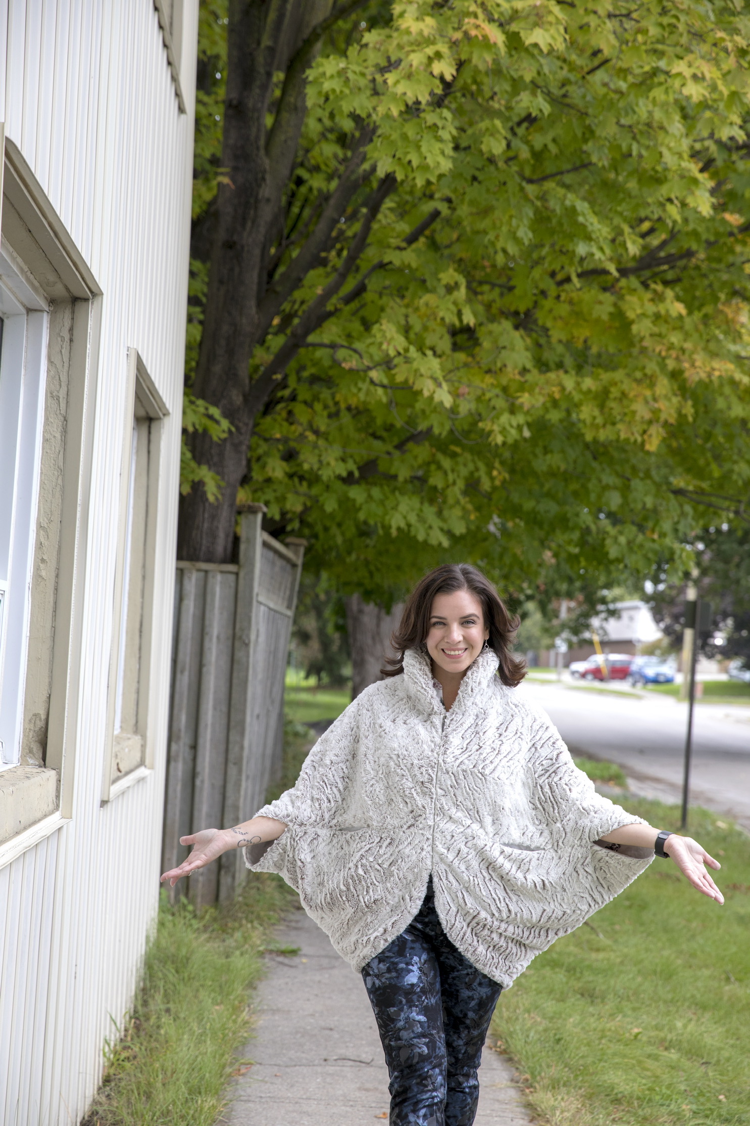 Ibeth Ayala — walking, open arms, trees